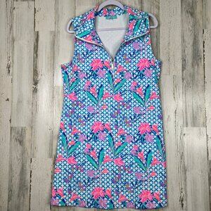 Anthony's Resort Wear Sundress Island Getaway UPF 50+ Sleeveless Dress Pink Blue